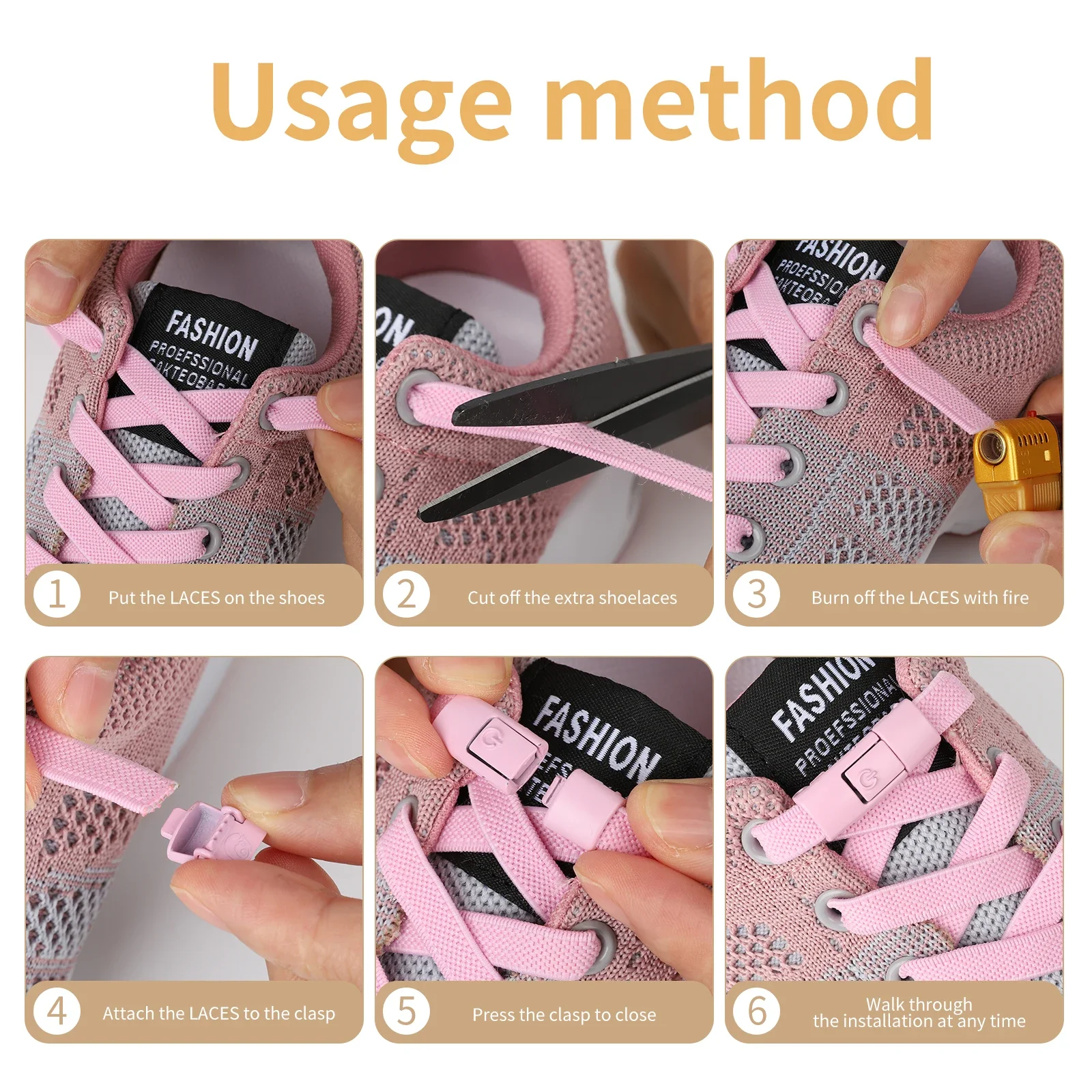 Color: light green - 2/4/10pairs Without Ties Elastic Laces No Tie Shoe Laces Press Lock Shoelaces Sneaker Kids Adult 8MM Widened Flat Shoelace