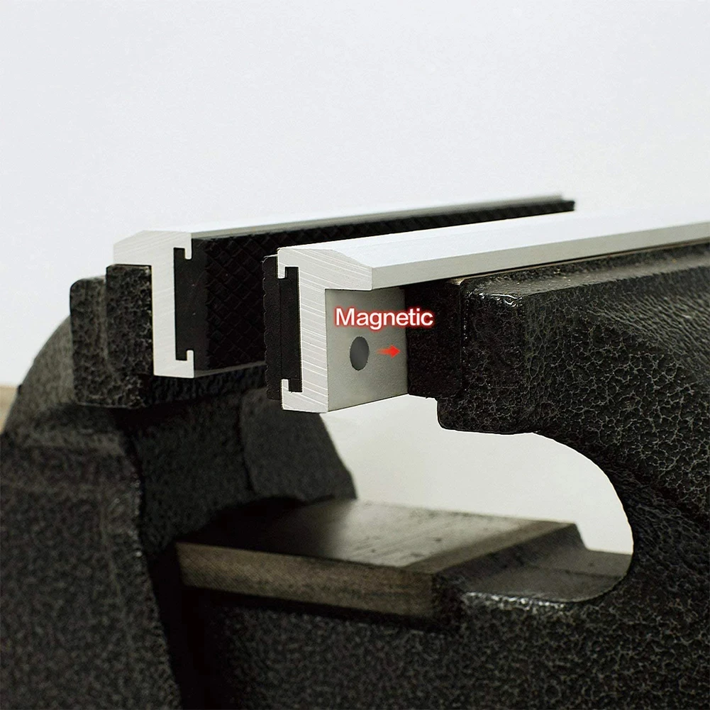 Color: Red - Vise Magnetic Protective Cover 4-8'' Jaws Protect Cover Aluminium Alloy Rubber Hand Tools Bench Vise Protector Accessories