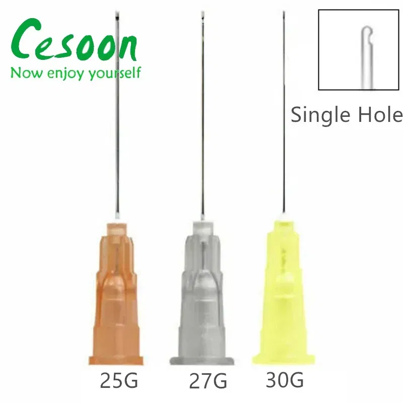 Color: Yellow - 100Pcs/Pack Endo Irrigation Needle Dental Root Canal Rinsing End-Closed Side Hole Endodontic Flushing Cannula 0.3 0.4 0.5MM