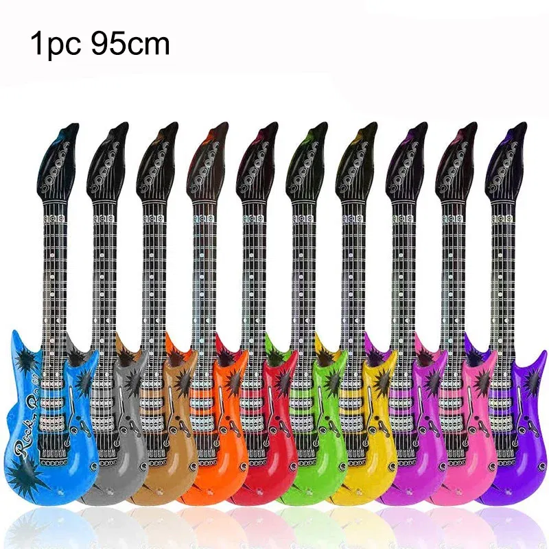 Color: Deep Sapphire - 1pc Guitar Balloon 36inch Inflat Guitar Music Rock Party Decoration 80s 90s Disco Party Supplies