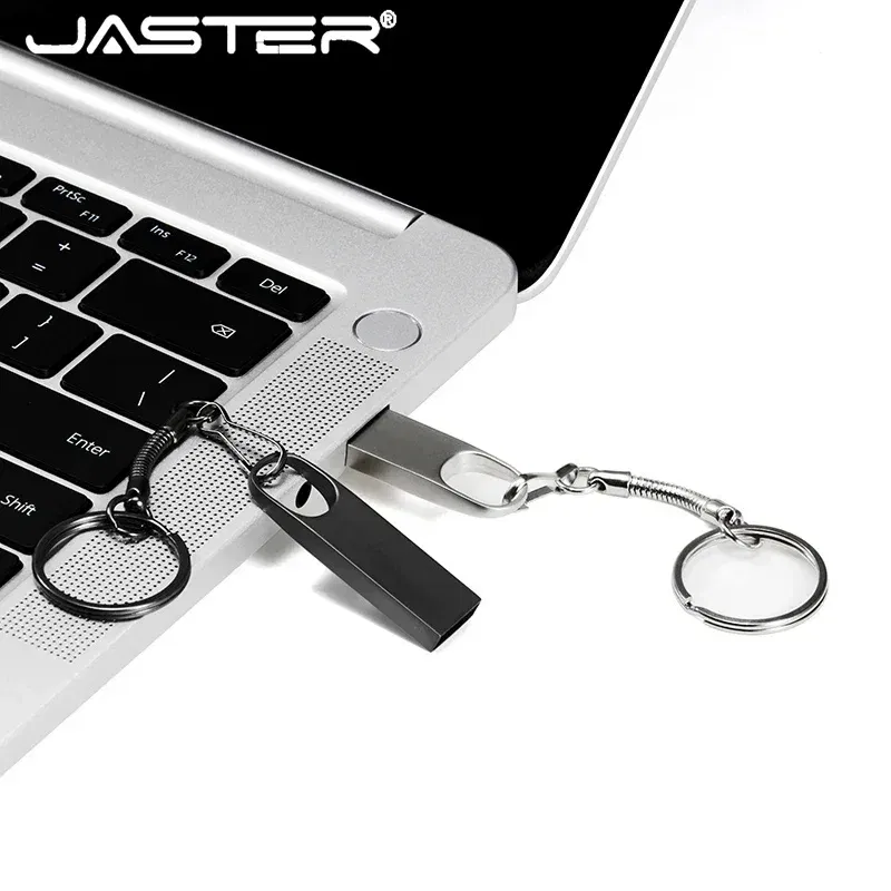 Capacity: 32GB, Color: Silver - JASTER Metal USB Flash Drives 64GB Real Capacity Memory Stick Black Pen Drive 32GB Creative Business Gift Silver Storage U Disk