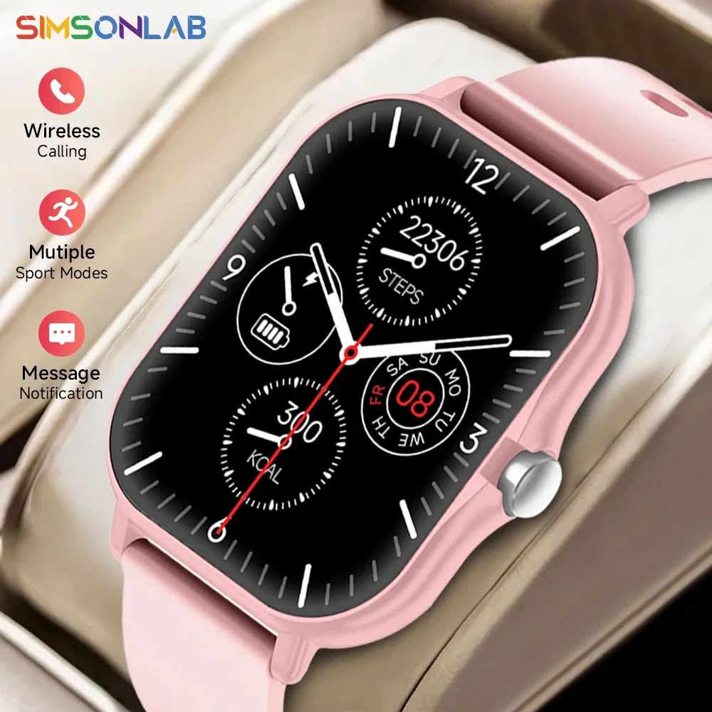 Color: Blue - 2.01 Inch Bluetooth Call Smartwatch IPhone for Men and Women Health Monitoring Watch Step Count Smart Watch