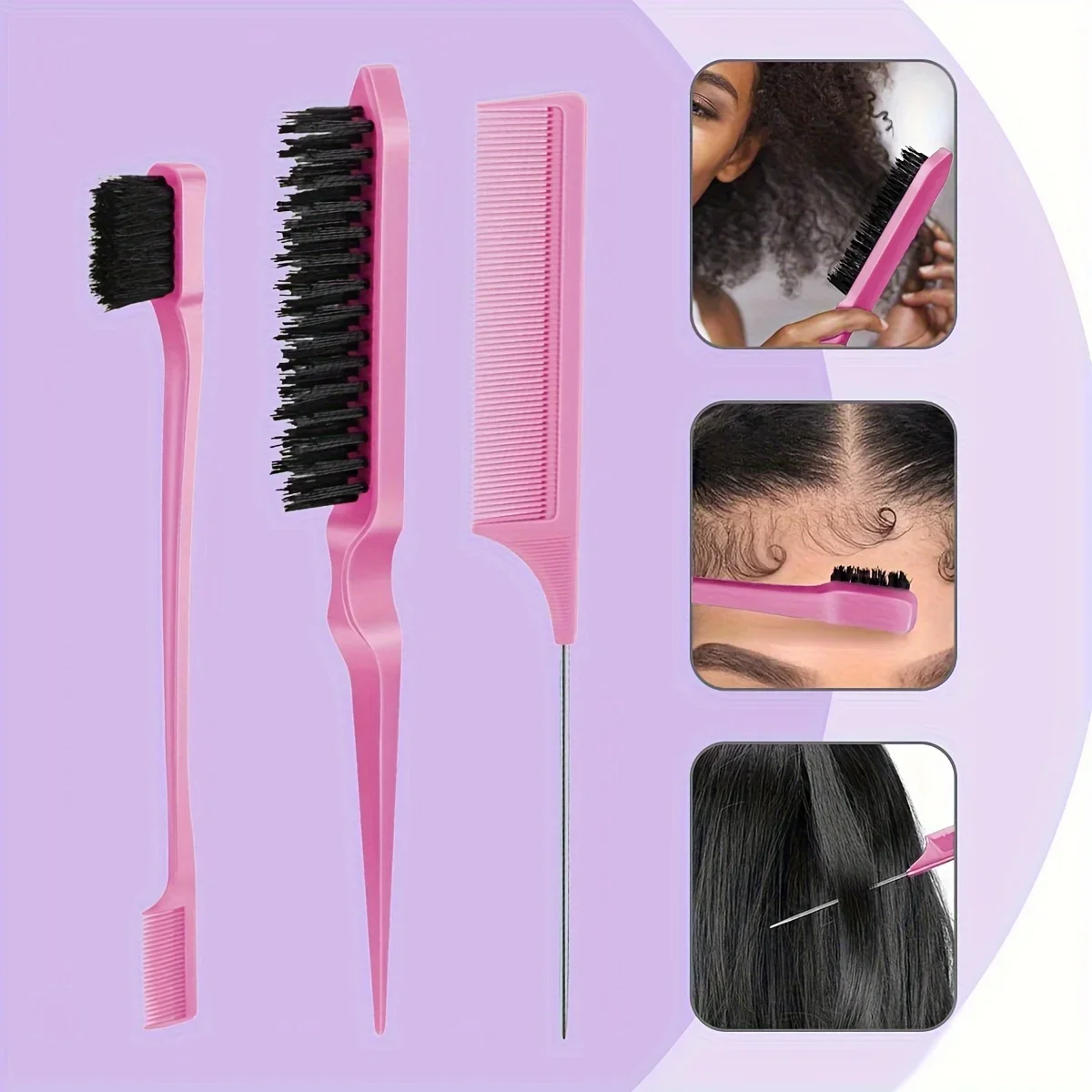 Color: green - 5-Piece Hair Styling Tools Set for Curly/Normal Hair Unisex Adult Unscented Hair Care Kit with Octopus Detangler Brush Comb