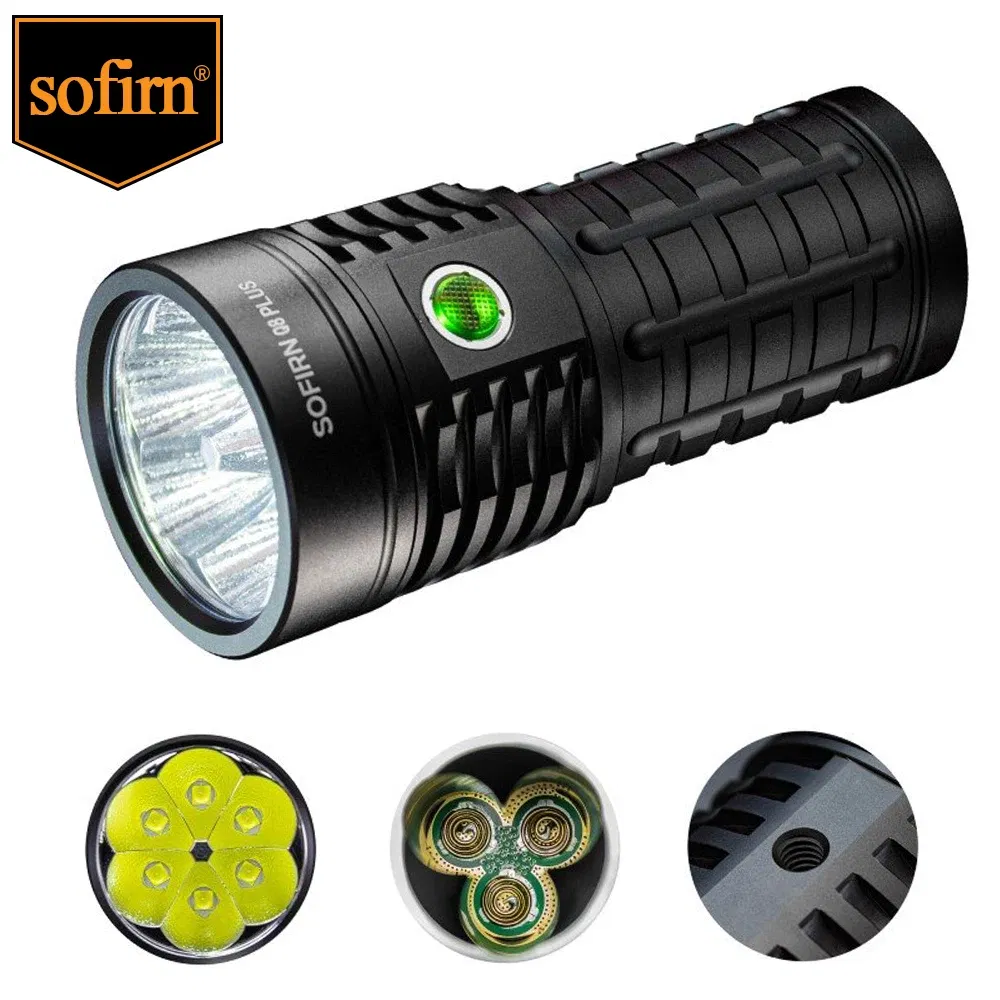 Emitting Color: Blue, Size: M, Ships From: CHINA - Sofirn Q8 Plus Super Powerful LED Flashlight 16000lm USB C Rechargeable 21700 Anduril 2.0 Torch XHP50B Reverse Charging