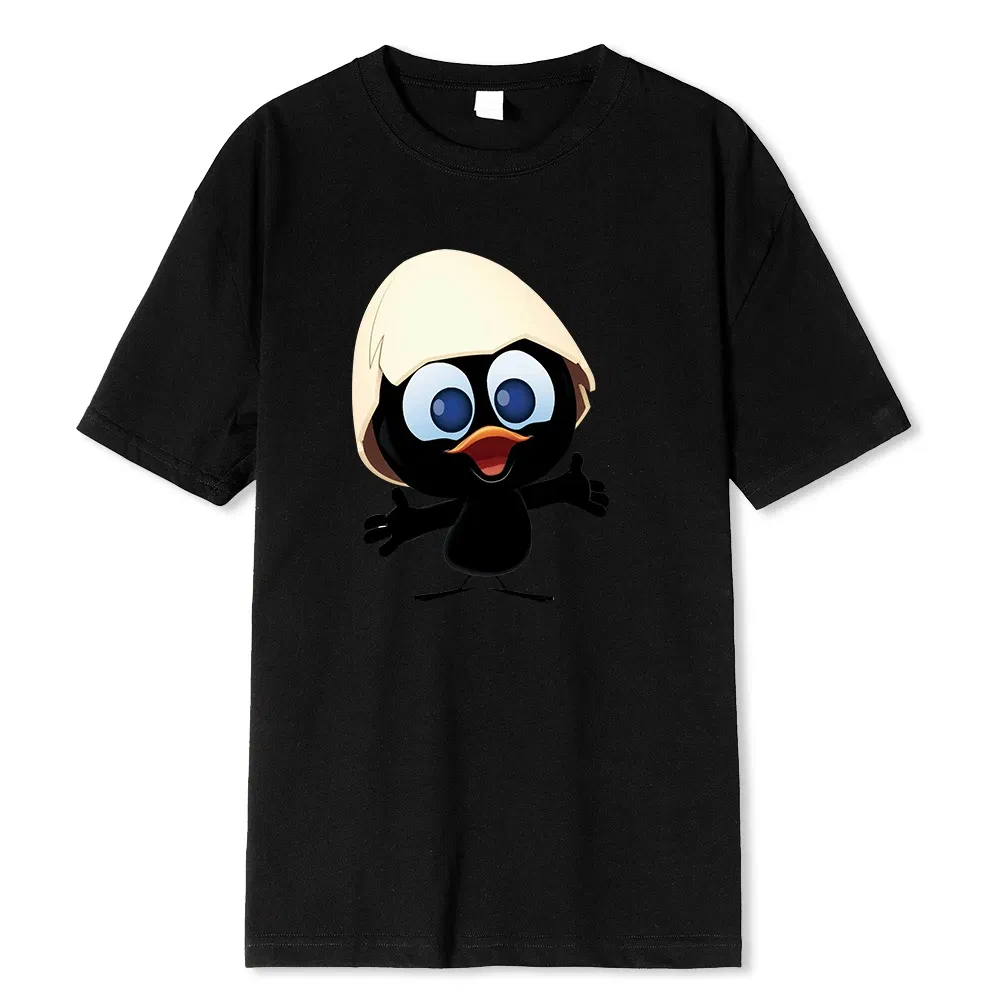 Color: GRAY, Size: S - Sunlight T Shirt Big Size Men Calimero Cartoon pattern Men T Shirt Painted Funny Tshirt Men T Shirt