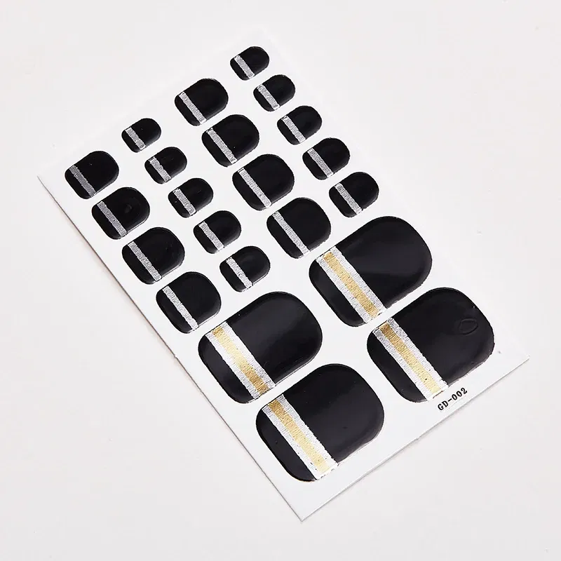 Color: Ivory - 22 Tips/Sheet Women Salon Fashion Nail Stickers Designed Full Beauty Full Cover Nail Stickers Novidades Nails Sticker Designer