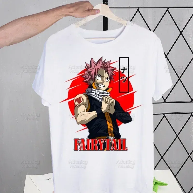 Color: Yellow, Size: XL - Anime Fairy Tail Cartoon Natsu Erza Gray Lucy T-shirts Summer Men/Women Hip Hop Tshirt Streetwear t shirts Short Sleeve Tops