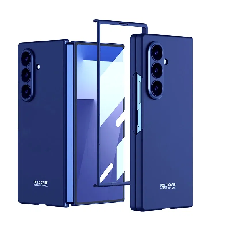 Color: Beige, Compatibility by Model: Galaxy Z Fold7 - Shockproof Armor Plastic Phone Case for Samsung Galaxy Z Fold 7 Outer Screen Glass Protective Matte Cover for Galaxy Z Fold 7