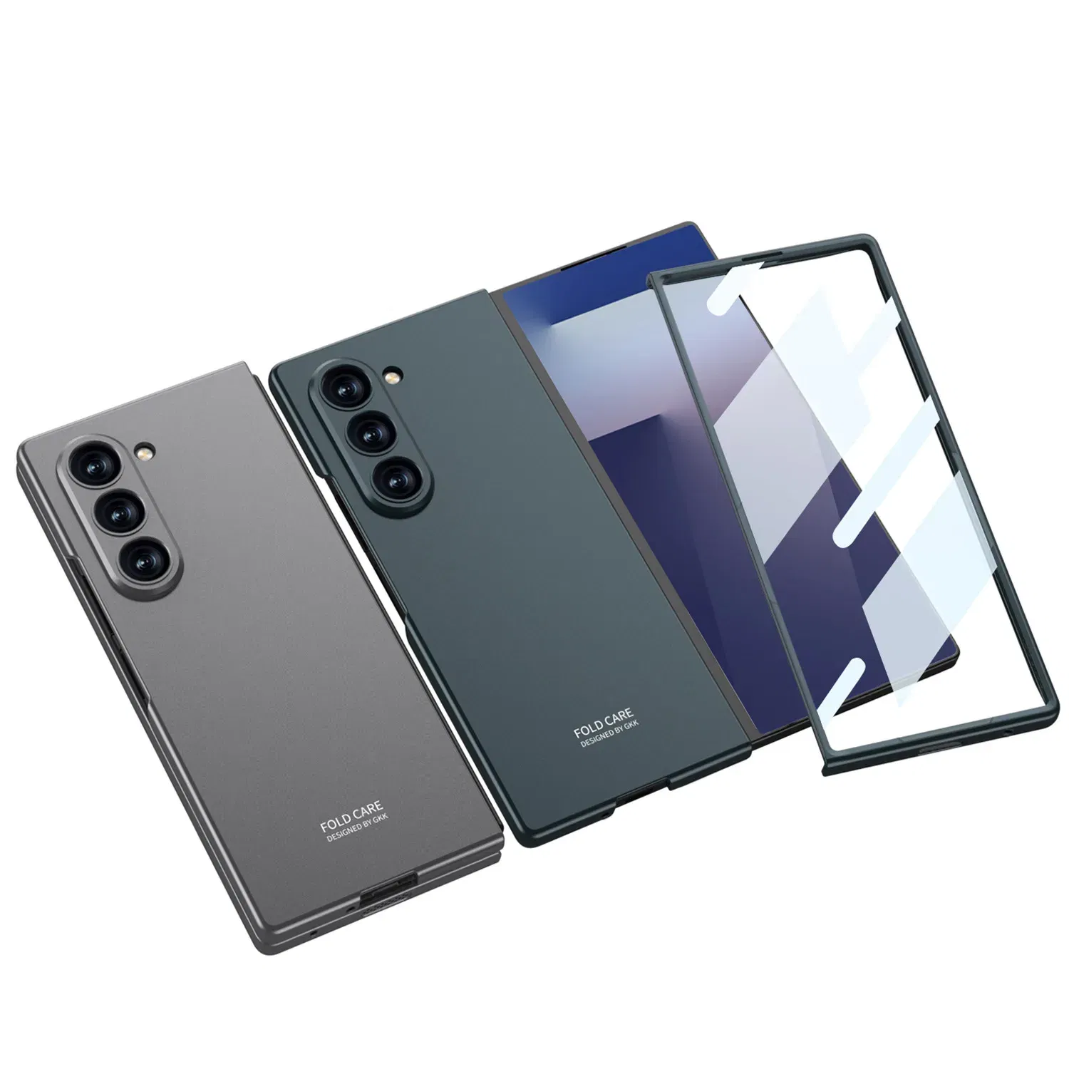 Color: Beige, Compatibility by Model: Galaxy Z Fold7 - Shockproof Armor Plastic Phone Case for Samsung Galaxy Z Fold 7 Outer Screen Glass Protective Matte Cover for Galaxy Z Fold 7