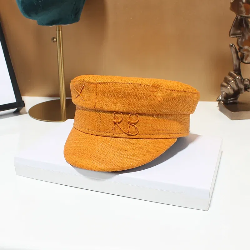 Designer New Winter Embroidery Letter Baker Boy Straw Caps Purple Newsboy Caps Thick Warm Flat Cap Chapeau Homme