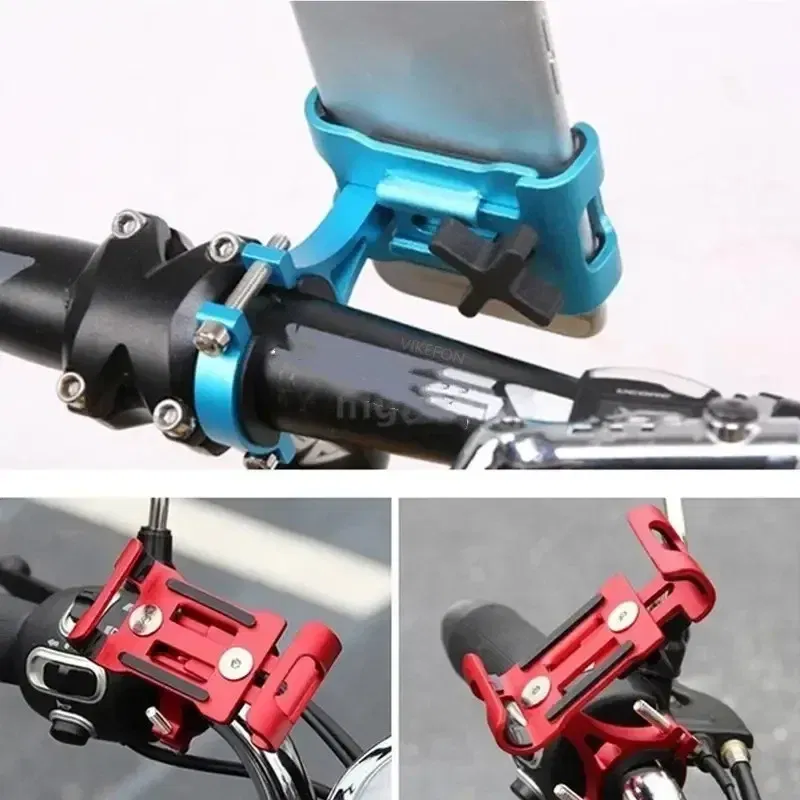 Color: Yellow - 360 Rotate Metal Motorcycle Bicycle Phone Holder Aluminum Alloy Anti-slip Bracket Support GPS Clip Bike Phone Stand for iPhone