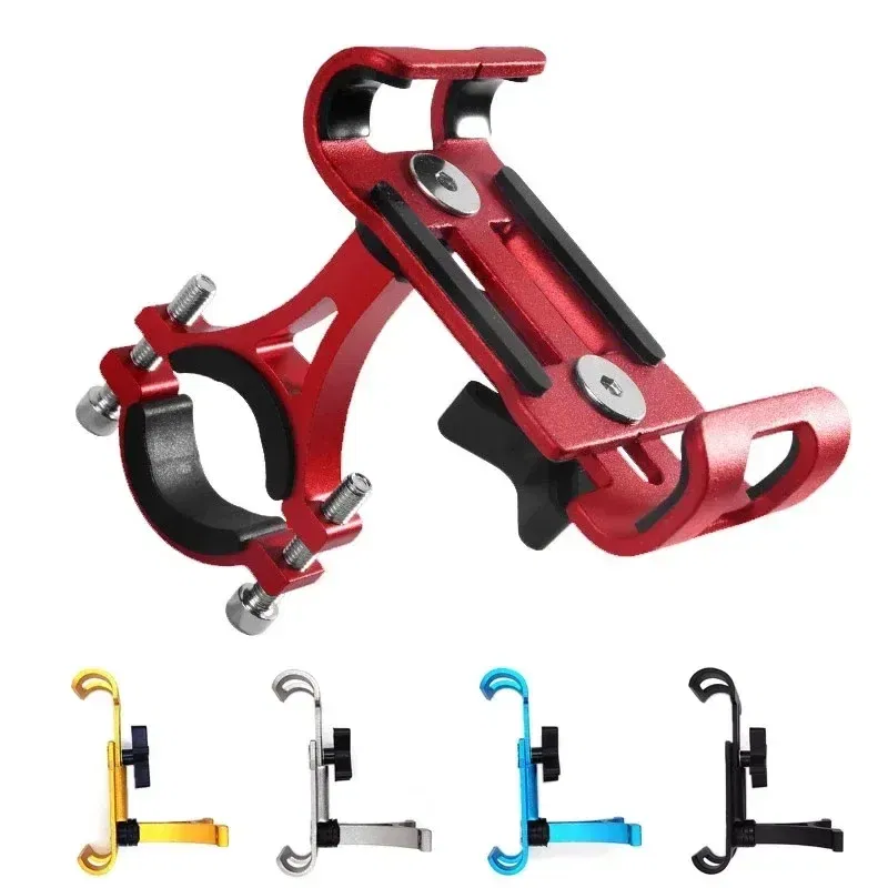 Color: Yellow - 360 Rotate Metal Motorcycle Bicycle Phone Holder Aluminum Alloy Anti-slip Bracket Support GPS Clip Bike Phone Stand for iPhone