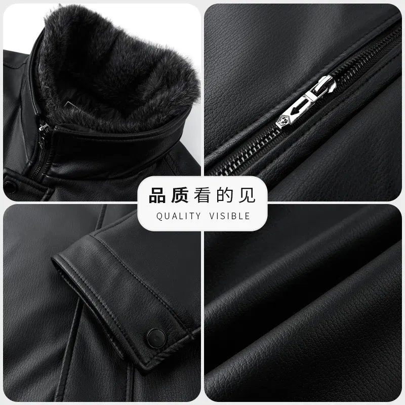 Men's Genuine Leather Jacket, Collar, Sheepskin Down Jacket, Warm And Thick White Duck Down Coat, Autumn