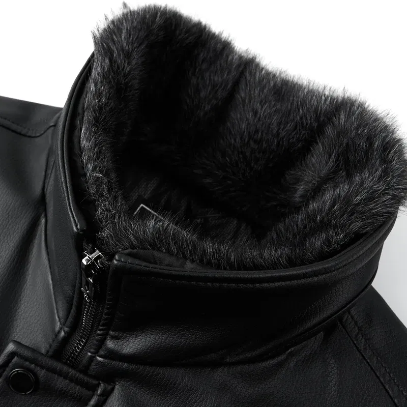 Men's Genuine Leather Jacket, Collar, Sheepskin Down Jacket, Warm And Thick White Duck Down Coat, Autumn