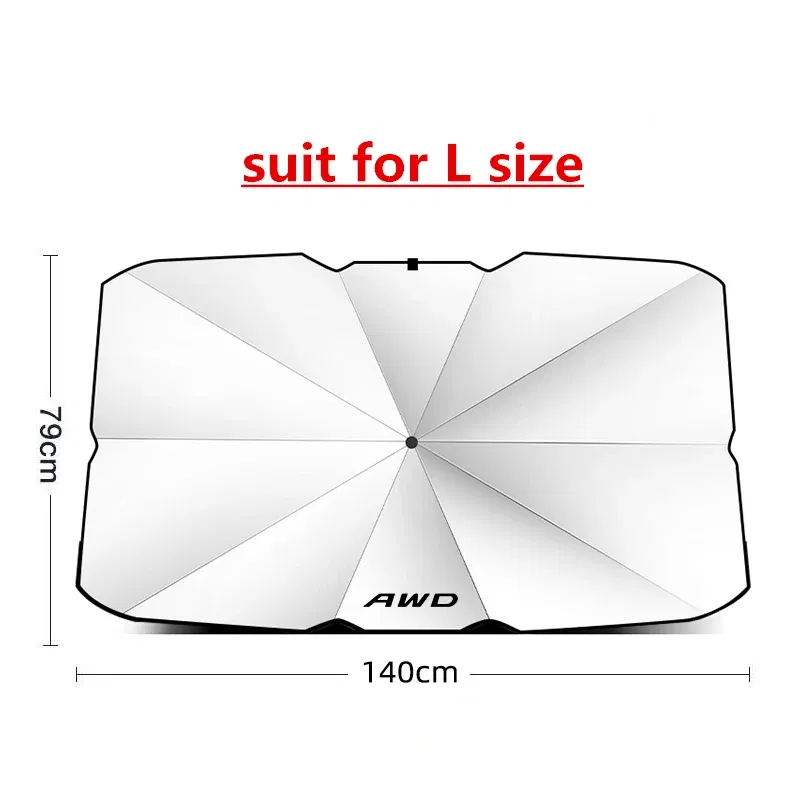 Color: Ivory - Car Front Shading Car Windshield Sunshade Umbrella For Volvo XC90 XC60 C30 T6 S60 C70 XC40 V40 XC70 V60 V50 S80 S40 AWD V90 S90