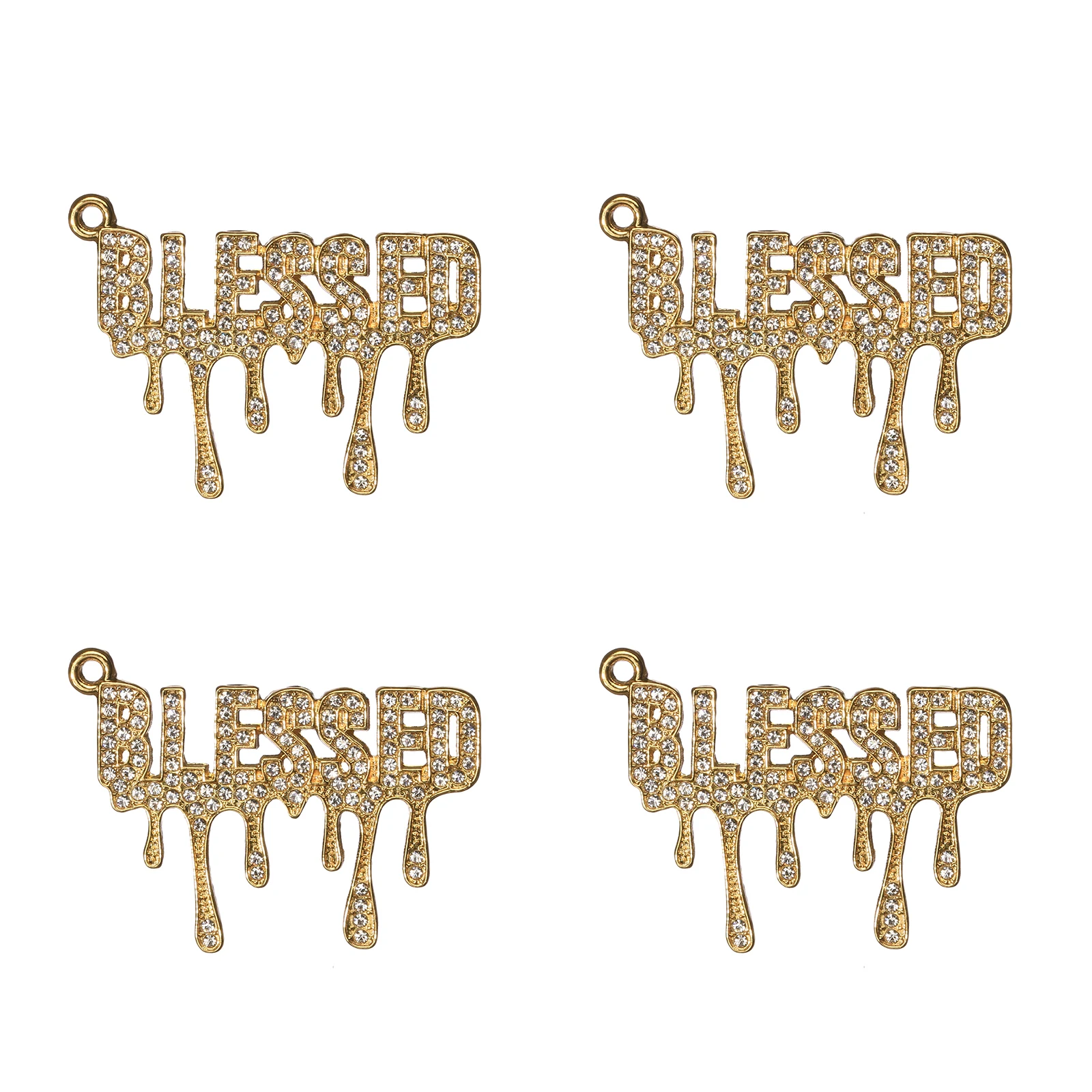 Metal color: Gold-color, Ships From: CHINA - 10pcs BLESSD Rhinestone Letter Charms For Bracelet Bangle Jewelry Making DIY Accessories Wholesale LTC0289-LTC0292