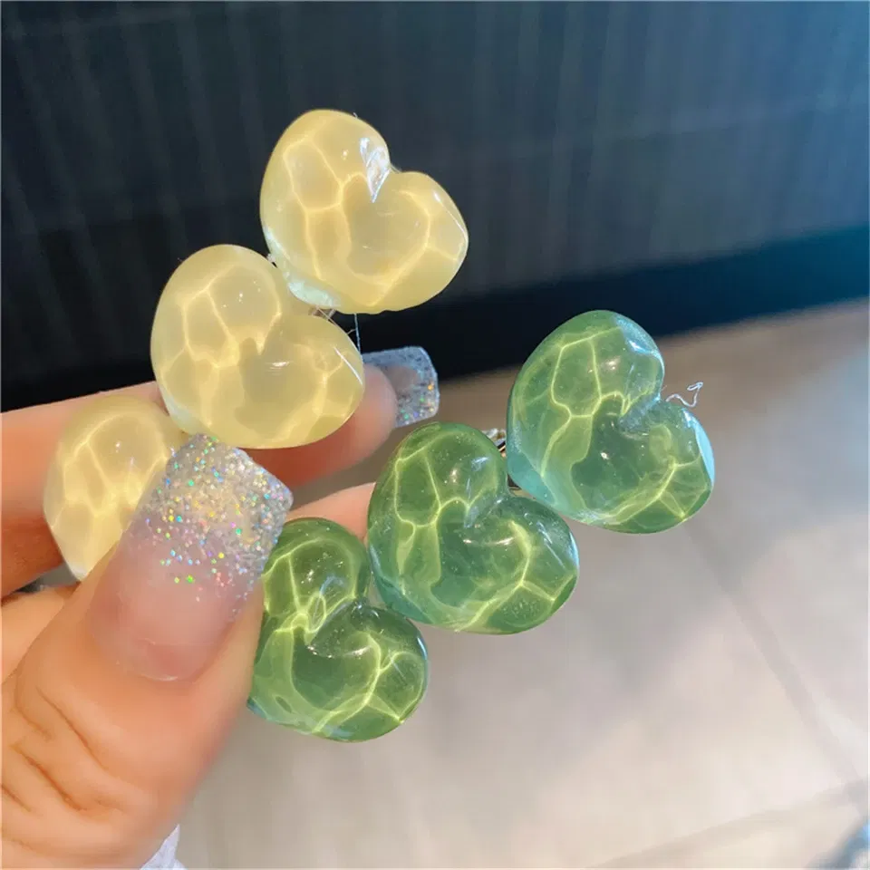 Color: Lavender - Summer Candy Color Heart Hair Clips Barrettes Sweet Transparent Jelly Hairpin Women Girls Cute Handmade Hairgrips Acccessories