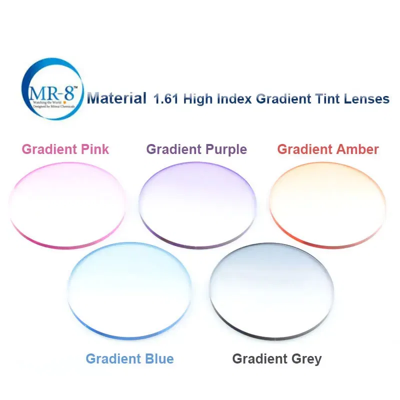 Lenses Color: Clear - Reven Jate MR-8 Digital Freeform Progressive Prescription Tinted Lenses Aspheric Optical Lenses UV400 Solid and Gradient Tinted