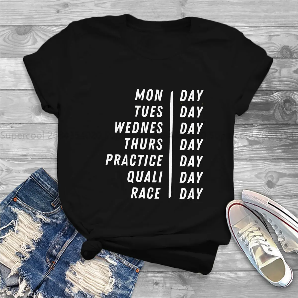 Color: WHITE, Size: XXXL - Race Week Newest Polyester TShirts F1 Formulate 1 Racing Female Style Streetwear T Shirt O Neck
