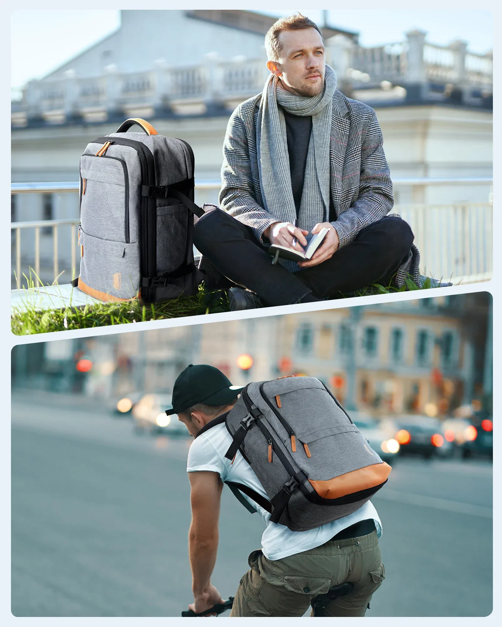 Color: Beige, Size: 12 inches, Ships From: CHINA - BAGSMART 40L Travel Backpack Expandable Laptop Bag Waterproof Multifunctional School Business Bag luggage Bags Suitcases travel