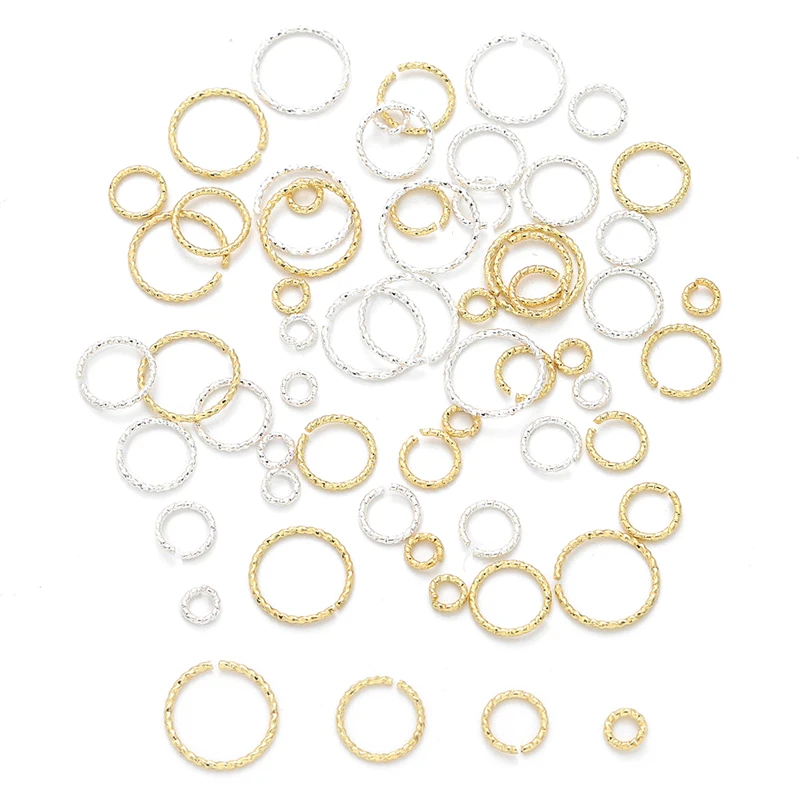 Color: Silver - 20Pcs 4/6/8/10mm Silver/14K Gold Plated Brass Jump Rings Open Loops for Earring Bracelet Necklace DIY Jewelry Making Findings