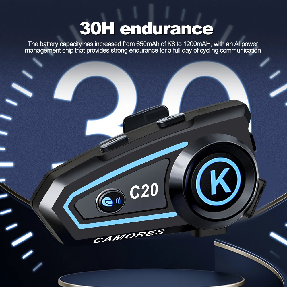 Color: Red - 2024 New Motorcycle Helmet Bluetooth Headset with Ambient Light Waterproof Music Player 1200Mah Bt5.3 Headset Hands-Free Calling