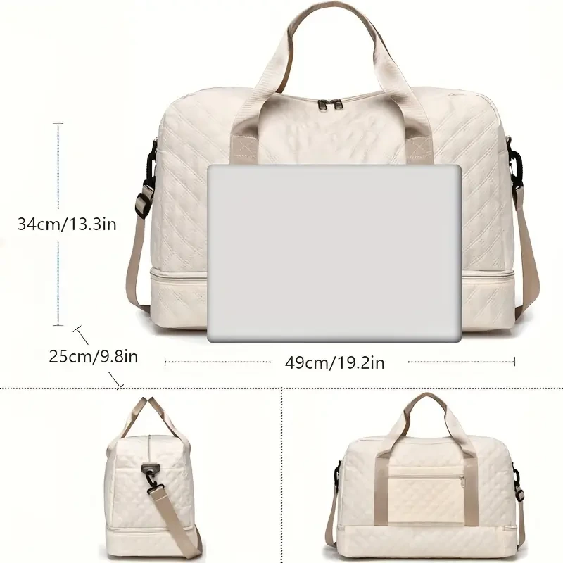Ultra-Lightweight Large Capacity Argyle Travel Duffle Bag