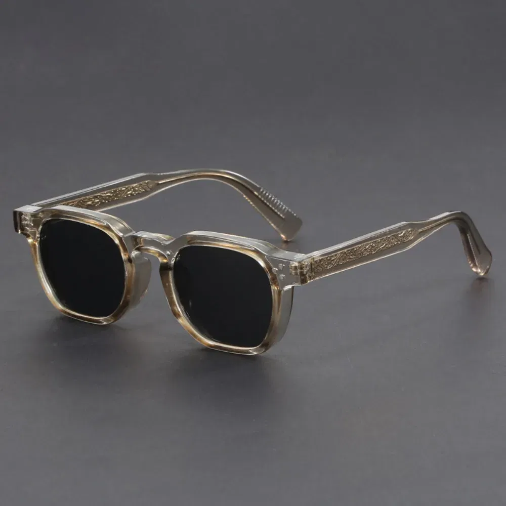 Lenses Color: WHITE - Boho Retro Polarized Sunglasses for Men Frame Polygonal Women's Sunglasses Outdoor High Quality Travel Glasses