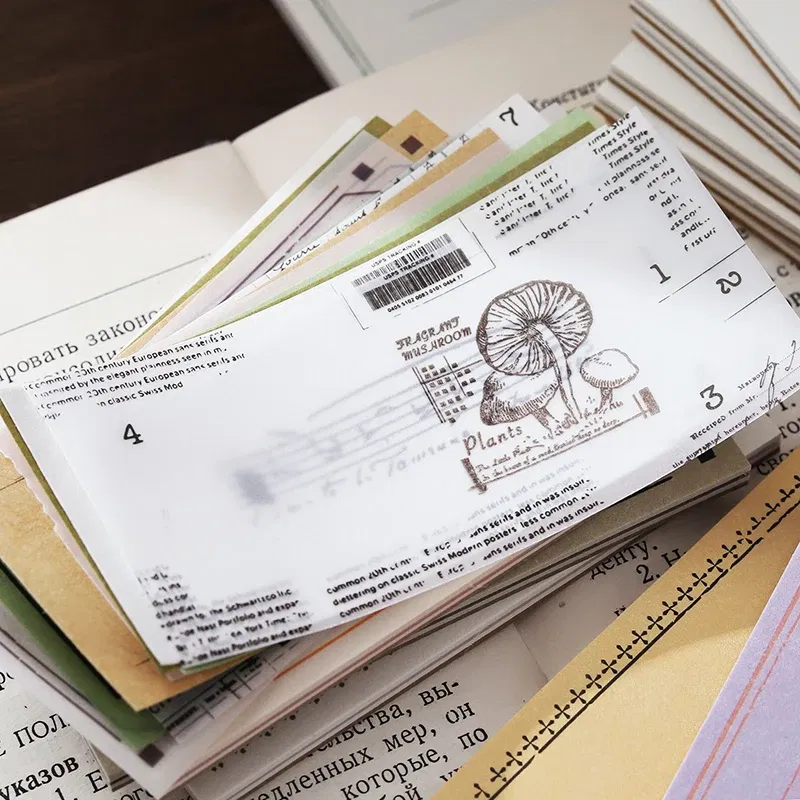 Color: Light Grey - Yoofun 600 Sheets Retro Material Paper Border Memo Pad Set Collage Junk Journal Scrapbooking Message Notes Office School Station