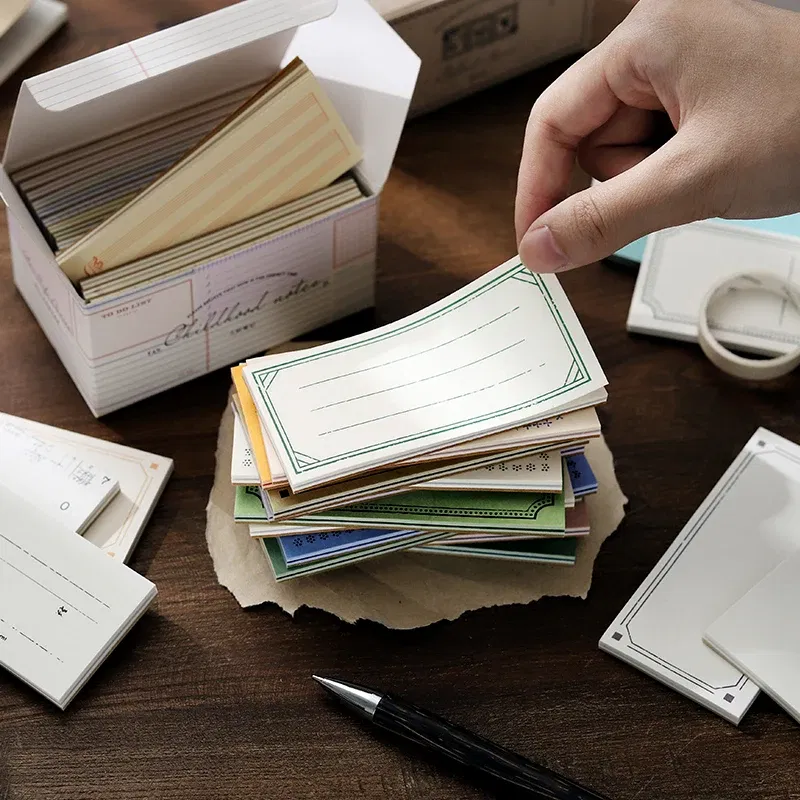 Color: Light Grey - Yoofun 600 Sheets Retro Material Paper Border Memo Pad Set Collage Junk Journal Scrapbooking Message Notes Office School Station