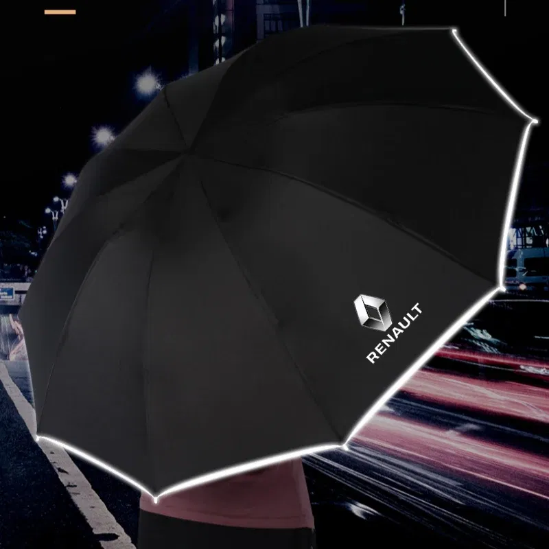 Color Name: Red - For Renault RS Line Clio Megane 3 Scenic Laguna Logan Kangoo Sandero Car Fully Automatic Reflective Umbrella Folding Sunshade