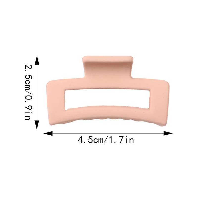 Color: GRAY - Wholesale 4.5cm Frosted Matte Mini Grab Clip Crab Hair Clips Women Hollow Square Hair Catches Ponytail Clip Bangs Clip Top Clips