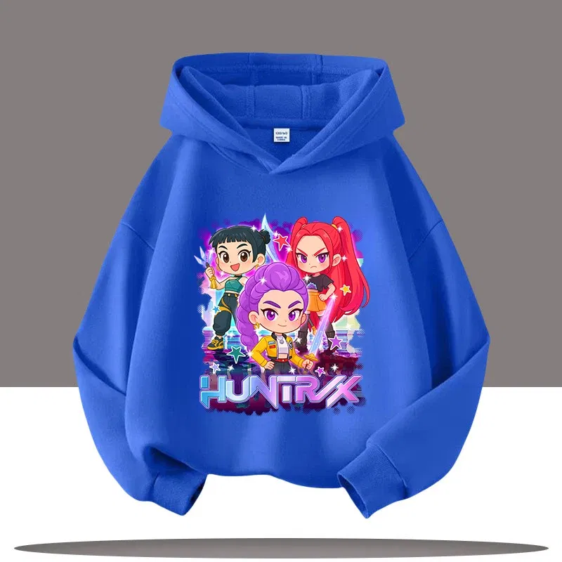 Color: army green, Kid Size: 4 - Y2K KPop Demon Hunters Hoodies Teenage Girls Boys Rumi KPop Demon Hunters Hoody Autumn Casual Long Sleeve Children's Clothing