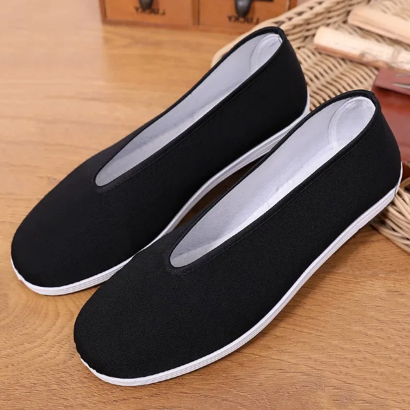 Color: Army Green, Shoe Size: 44 - Men's Traditional Chinese Kung Fu Cotton Cloth Shoes Tai-chi Martial Art Training Sneakers Breathable Wearable Sport Footwear