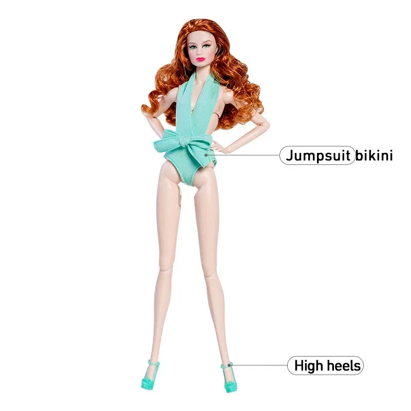 Color: Dark Khaki - Supermodel Doll Clothes Suit European Fashion Summer Bikini Series Accessories Set Princess Dress DIY Limited Collection Gifts