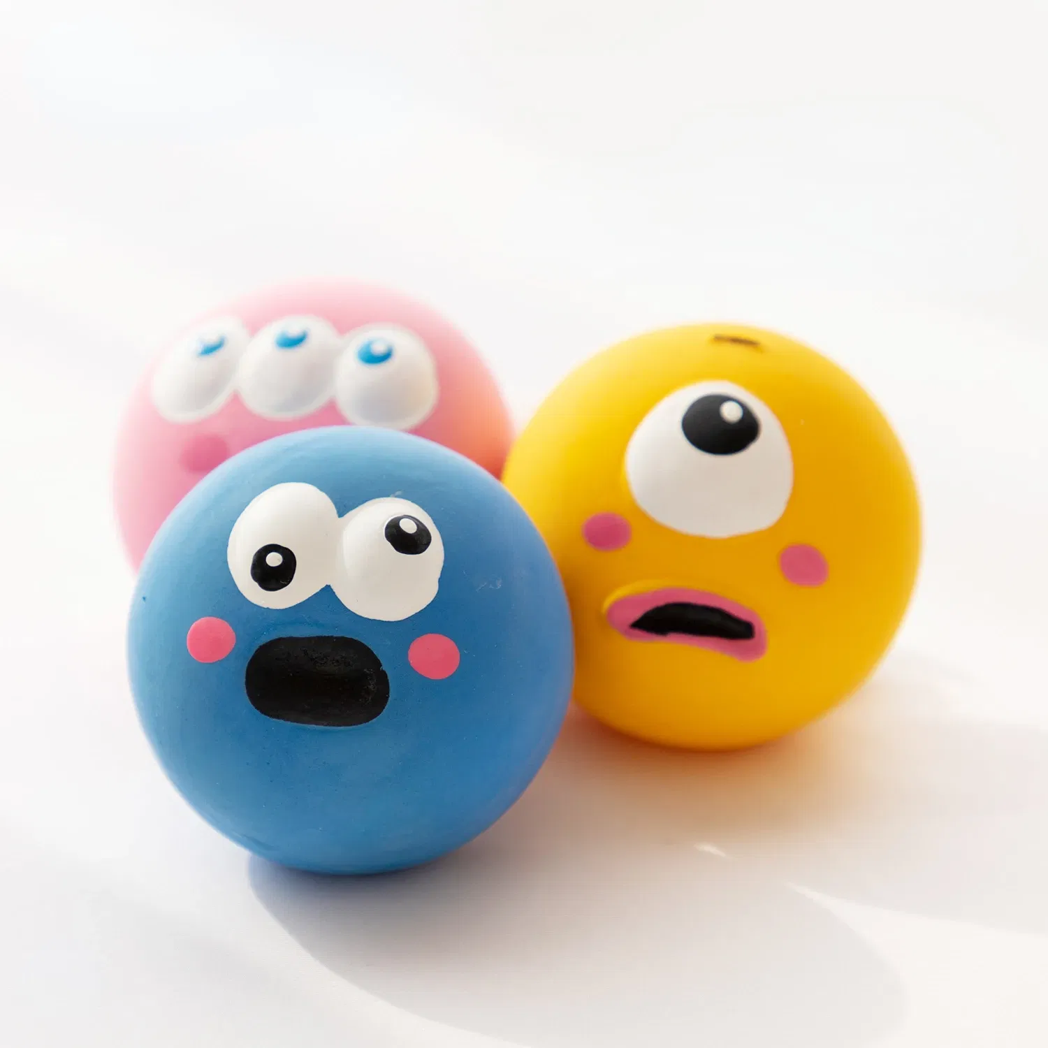 Color: Pink - Pet Dog Toy Puppy Cat Sounding Toy Squeaky Dog Toys Pets Internective Toy Big Eyes Bouncy Dog Balls Toy Ball Pet Chew Balls Toy