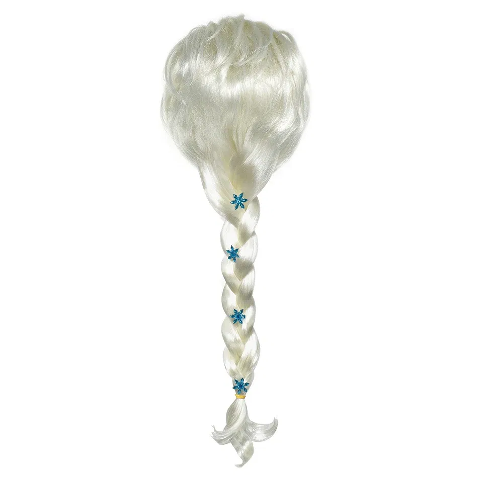 Color: Silver - Girl Princess Cosplay Wig Children Mermaid Wig Princess Hair Accessories Carnival Party Wig Princess Dress Accessories Matching