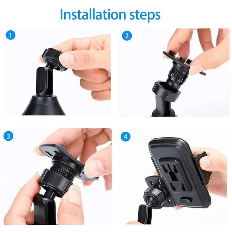 Color: black - Universal Car Phone Holder Cellphone Mount Stand Adjustable Car Cup Phone Mount for iPhone 14 13 12 Por MAX Huawei Samsung