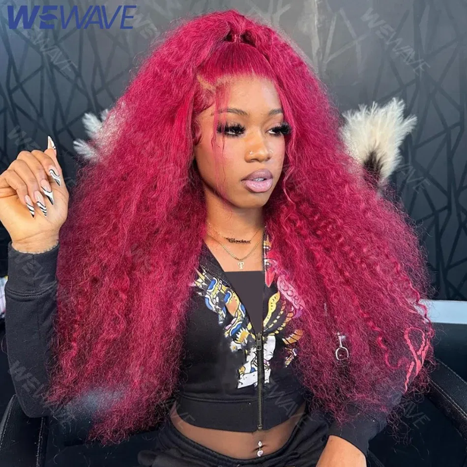 Color: FS1B/99J, Stretched Length: 8inches, Density: 180%, Ships From: CHINA - Red Curly Wigs 99J Burgundy 13X6 Hd Lace Frontal Human Hair Wig Colored Deep Wave Frontal Wig 13X4 Red Lace Front Human Hair Wig