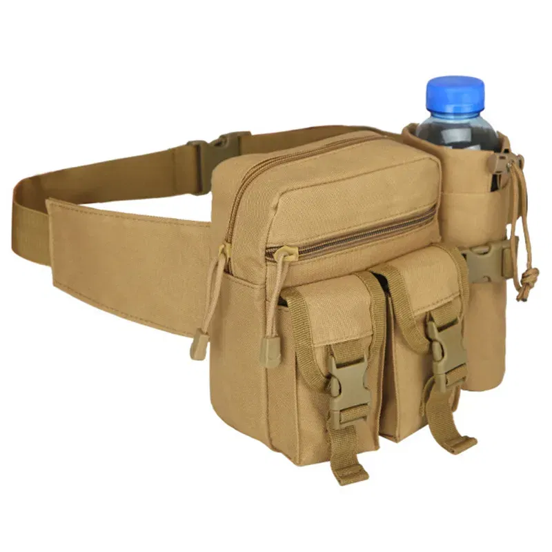 Color: army green - 2024 New Waist Pack Tactical Nylon Hiking Water Bottle Phone Bag Outdoor Sports Hunting Climbing Camp Belt Bag