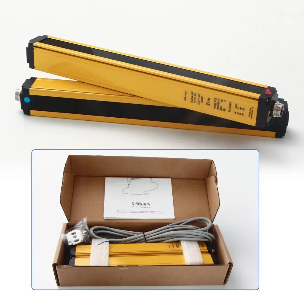 Color: Dark Khaki, Ships From: CHINA - GTRIC Safety Light Curtain Sensor 20mm Pitch Area Protection Device Industrial Infrared Grating Barrier NPN PNP Output 12-24V DC