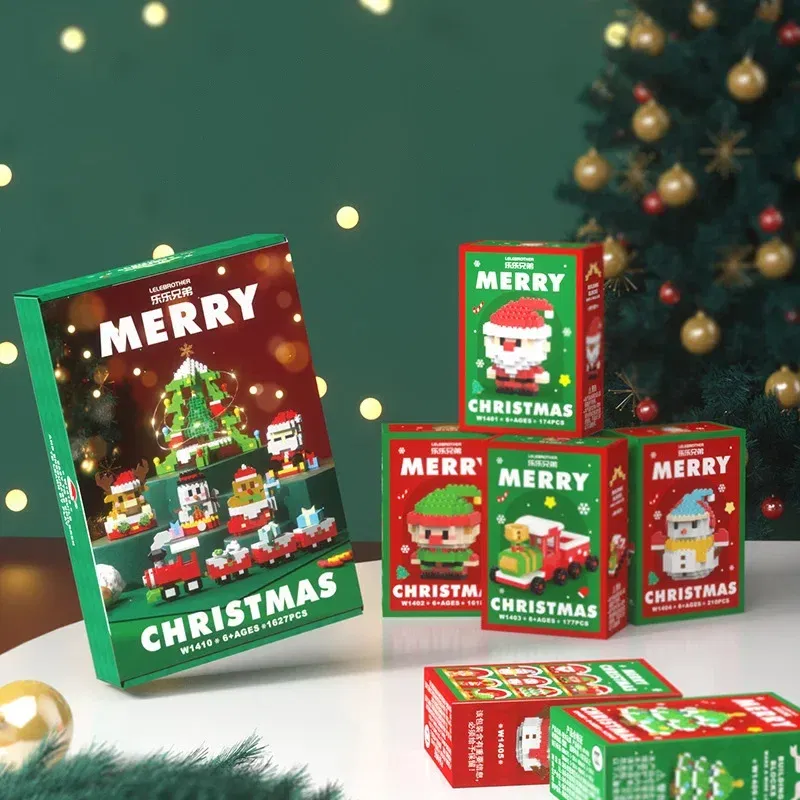Color: WHITE - Santa Claus Building Blocks Christmas Bricks Gift Kids Toy Home Decoration Micro Particle Bricks Diy Assembly Games Xmas Gift