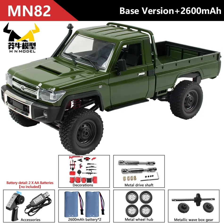 MN MODEL 1/12 4x4 2.4G Remote Control Climbing Car Professional LC79 Truck Off-road Vehicle Rock Crawler All Terrain Pickup Toy