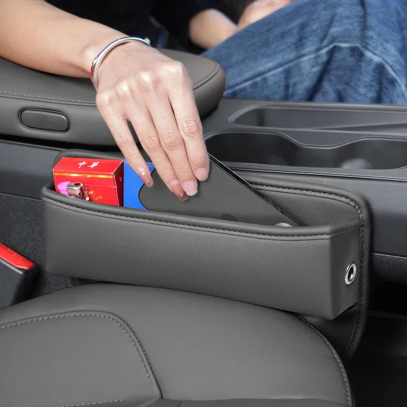 Color Name: Black - Car Front Seat Crevice Storage Box Pocket For BMW E46 E39 E60 E90 E36 F30 F10 X5 E53 E70 E34 E30 F20 F15 G30 G31 Car Accessories