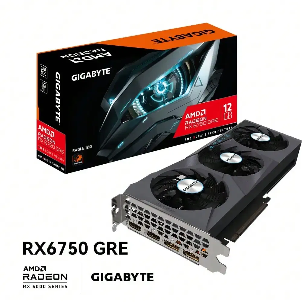 To RX6750GRE EAGLE graphics card 10G with Three fan Placa de v?­deo GDDR6 256 bits PCIe 4.0 For AMD 5700x3D CPU Kit