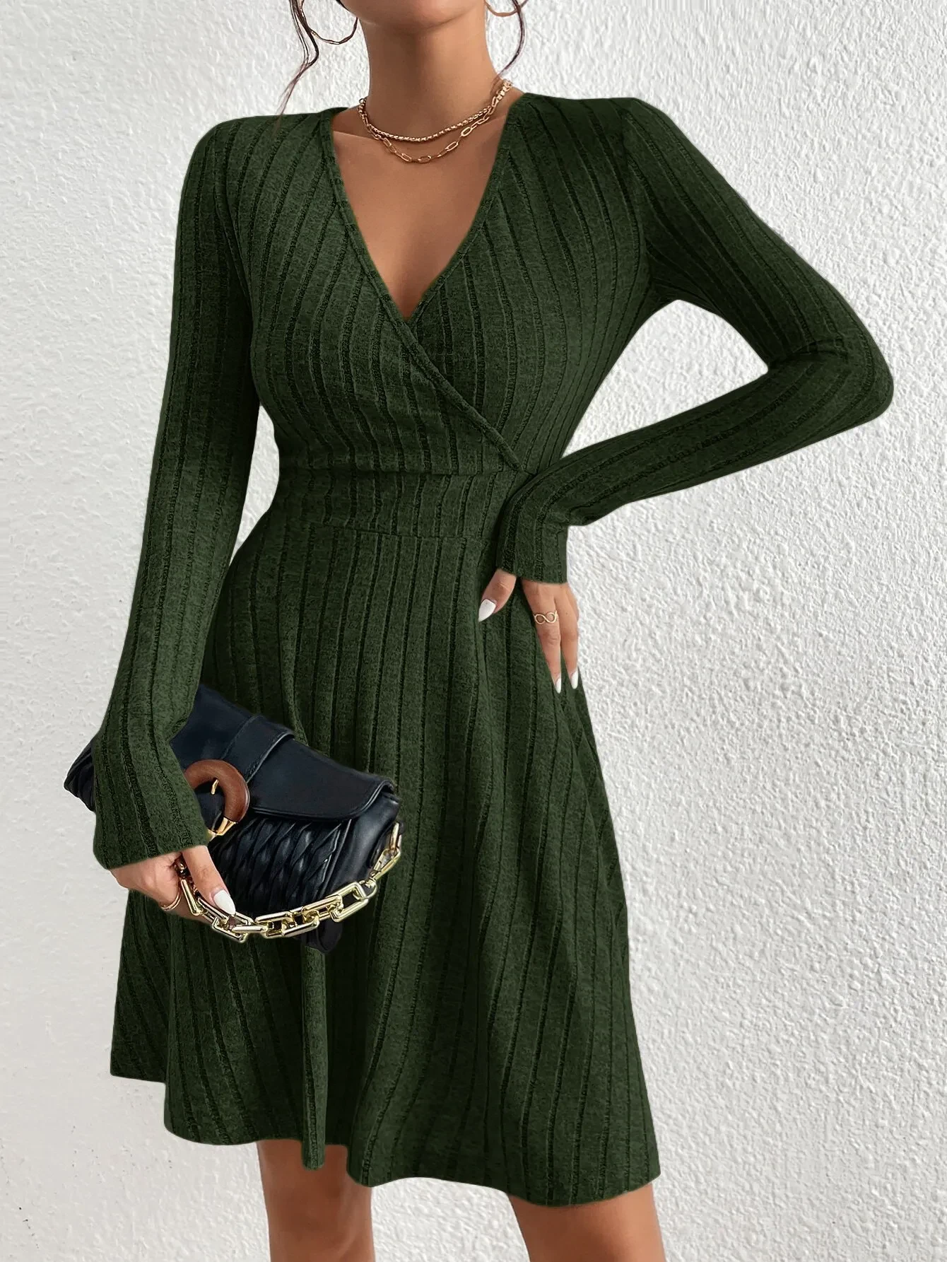 Long Sleeve Ribbed Dress