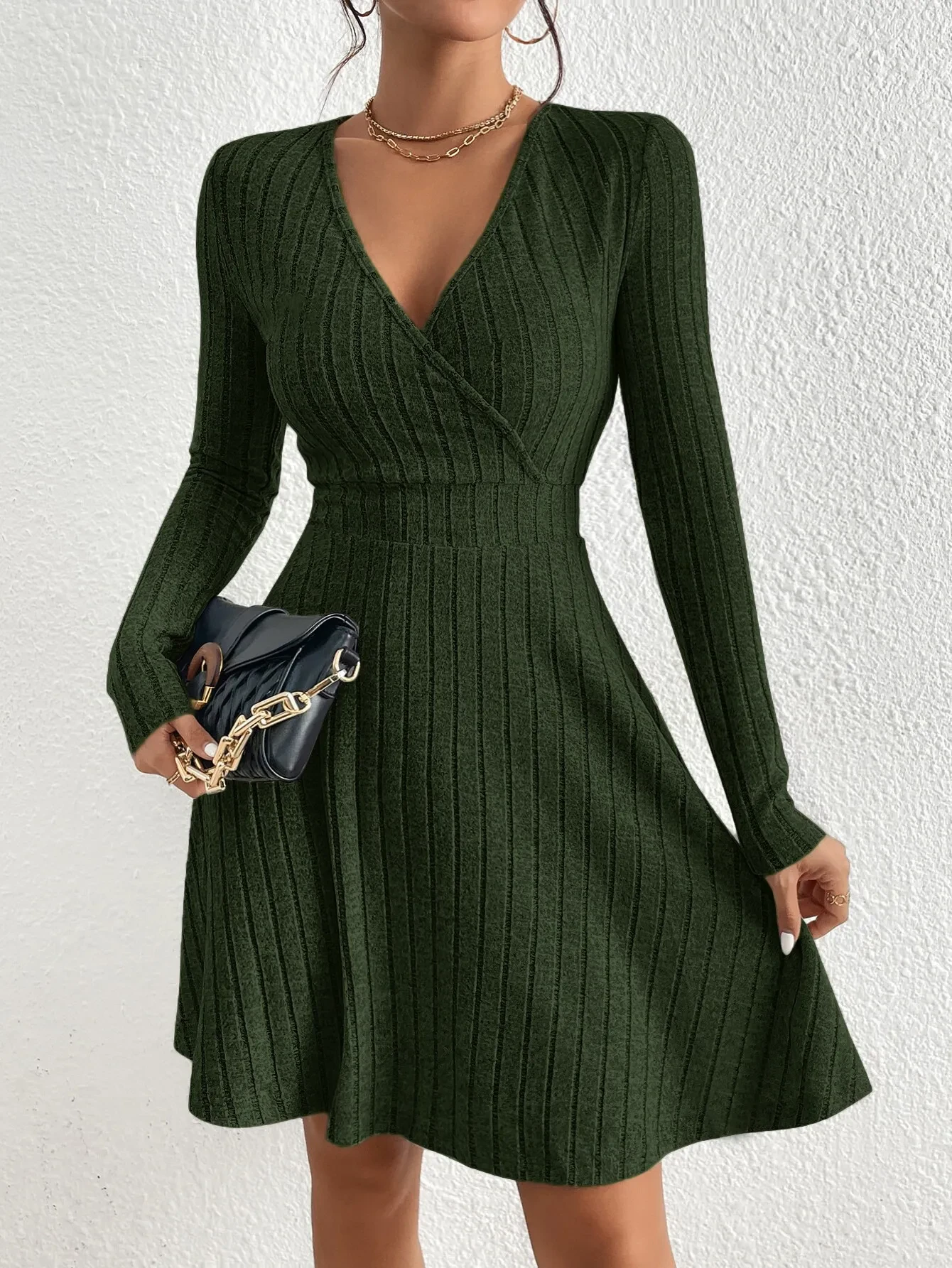 Long Sleeve Ribbed Dress