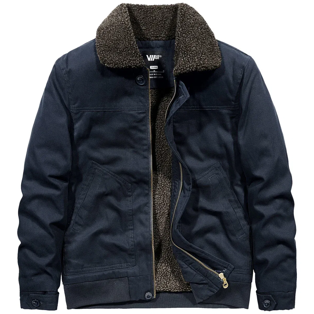Color: Navy Blue, Size: L - Men's Cold Jackets Knitted Coat Winter Coats Bomber Mens Sweat-shirt Designer Clothes Down Light Style Clothing Hooded Cardigans