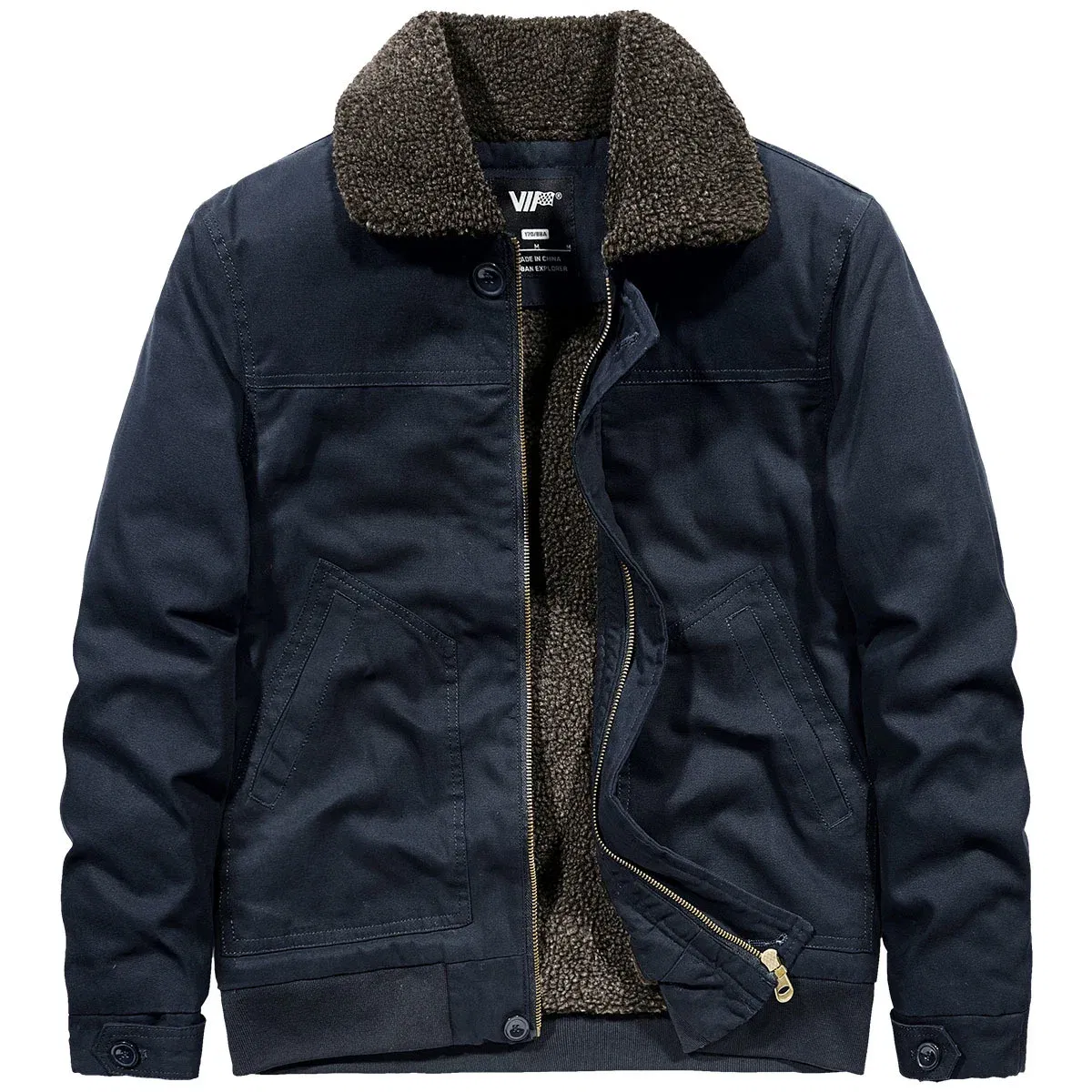 Color: Navy Blue, Size: L - Men's Cold Jackets Knitted Coat Winter Coats Bomber Mens Sweat-shirt Designer Clothes Down Light Style Clothing Hooded Cardigans