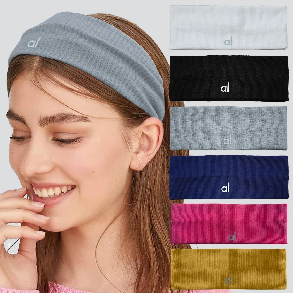 Color: Pink - al yoga Sports headband for men and women Sweatwapping headband Edge Yoga headband Headband